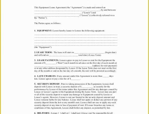 Lease Agreement Equipment Template Free Of 8 Equipment Lease Templates Free Pdf Google Docs