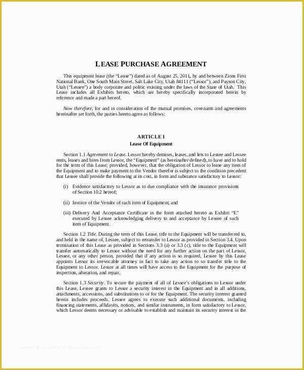 Lease Agreement Equipment Template Free Of Equipment Lease Template 10 Free Word Pdf Google
