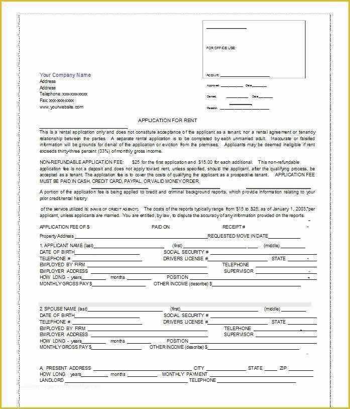 Lease Template for Free Of 42 Free Rental Application forms & Lease Agreement