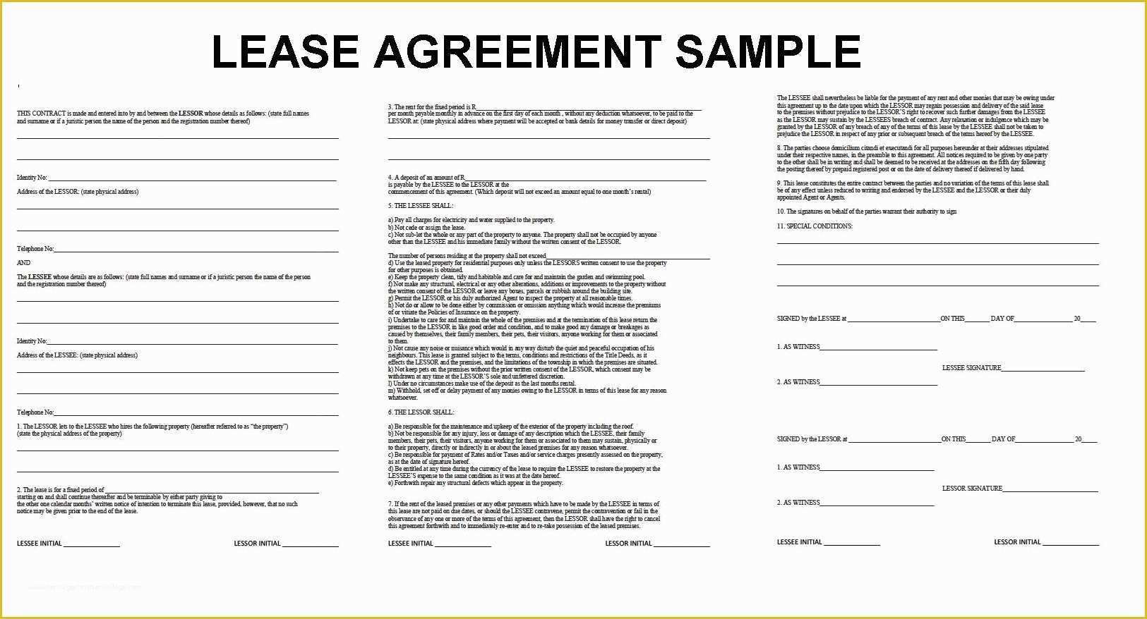 Lease Template for Free Of Apartment Lease Agreement Free Printable Example Mughals