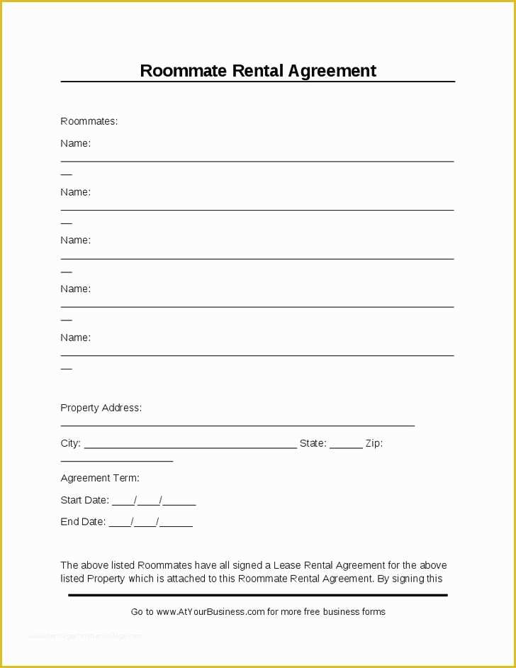 Lease Template for Free Of Printable Sample Room Rental Agreement Template form
