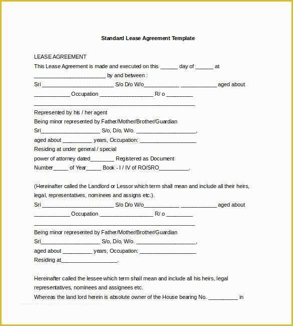 Lease Template Free Download Of 17 Lease Template Doc Pdf