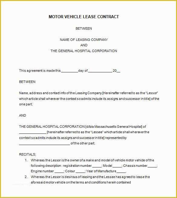 Lease Template Free Download Of 9 Lease Contract Templates – Free Word Pdf Documents