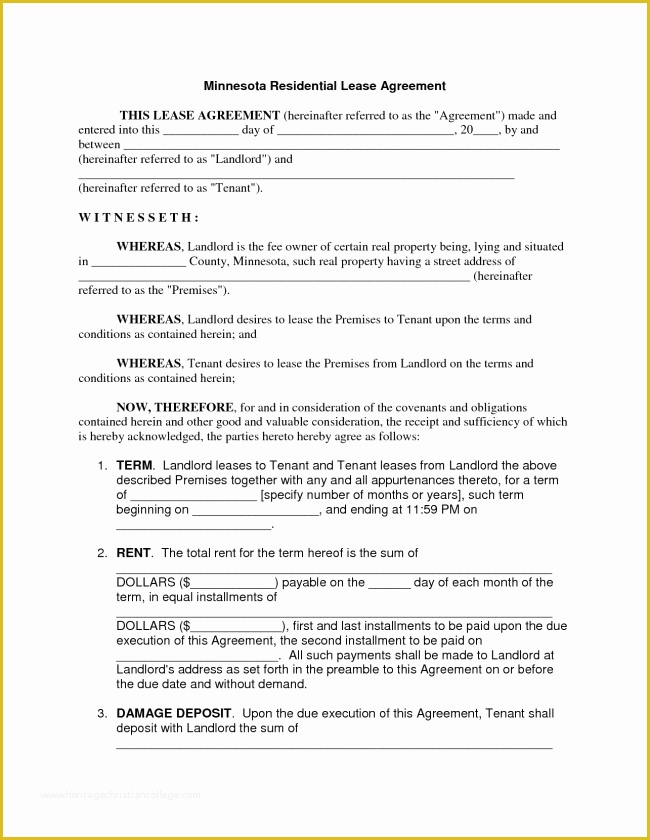 Lease Template Free Download Of Free Download Minnesota Residential Lease Agreement