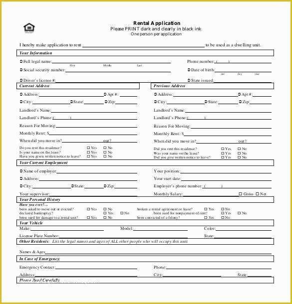 Lease Template Free Download Of Free Texas Rental Application