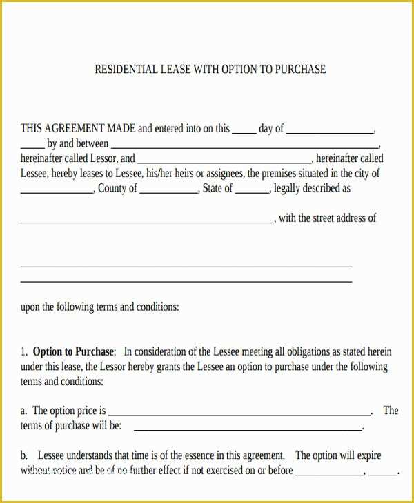 Lease to Own Agreement Template Free Of 19 Printable Lease Agreement Templates Word Pdf Pages