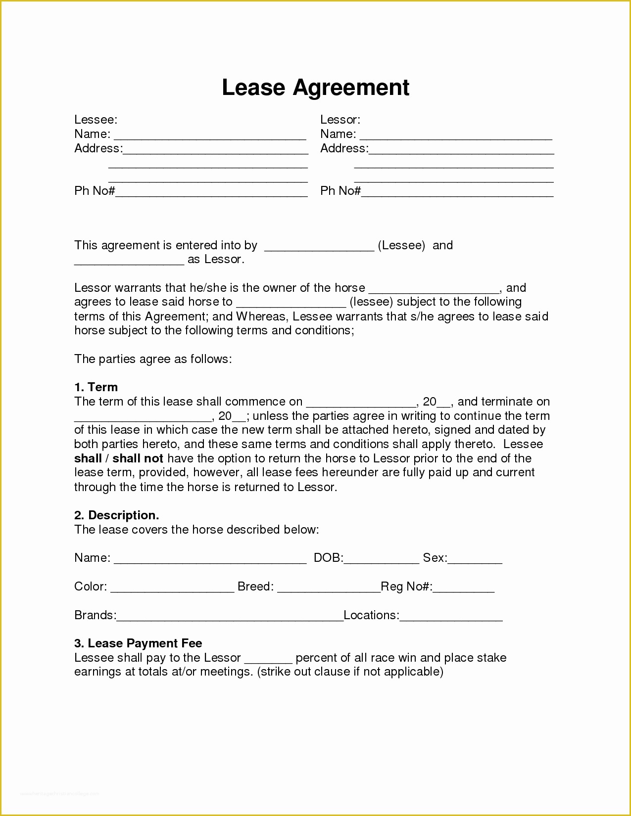Lease to Own Template Free Of 13 Best Of Bedroom Rental Agreement form House