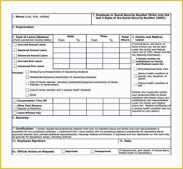 Leave Application form Template Free Download Of 14 Medical Leave form Templates to Download for Free