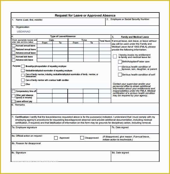 Leave Application form Template Free Download Of 14 Medical Leave form Templates to Download for Free