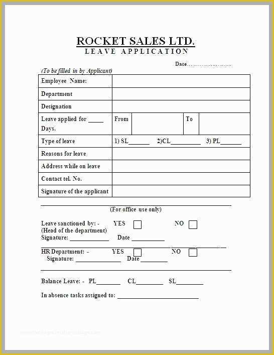 Leave Application form Template Free Download Of 64 Prettier Models Leave Application form Template Free