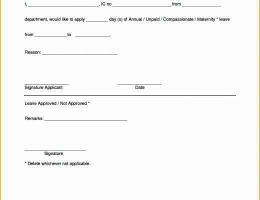 Leave Application form Template Free Download Of Annual Leave Application form Mughals
