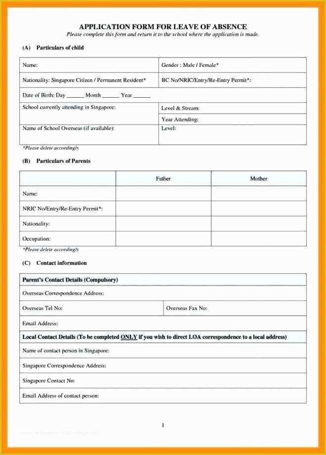 Leave Application form Template Free Download Of Leave Application form Template Employee Leave form