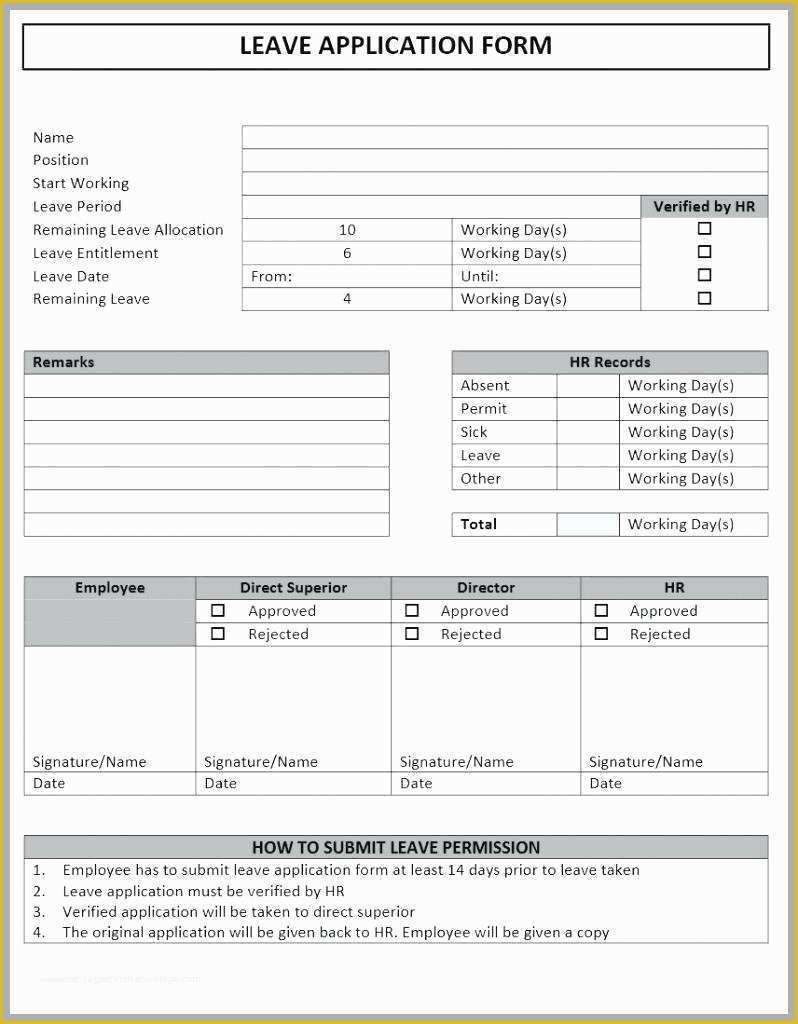 Leave Application form Template Free Download Of Leave Application form Template Free Download Lovely