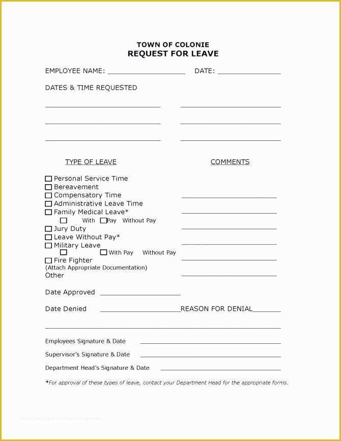 Leave Application form Template Free Download Of Unpaid Leave Absence form Template Military Request for