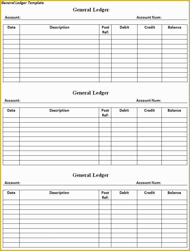 Ledger Sheet Template Free Of 15 General Ledger Templates Excel Pdf formats