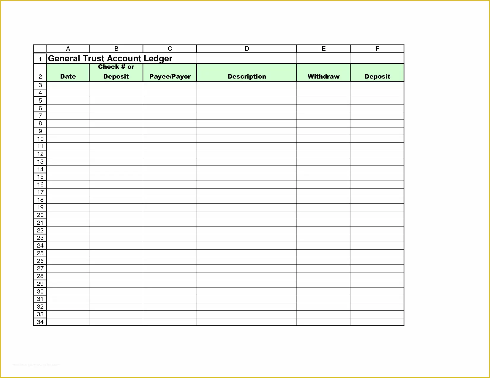 Ledger Sheet Template Free Of 5 Best Of Free Printable Ledger Balance Sheet