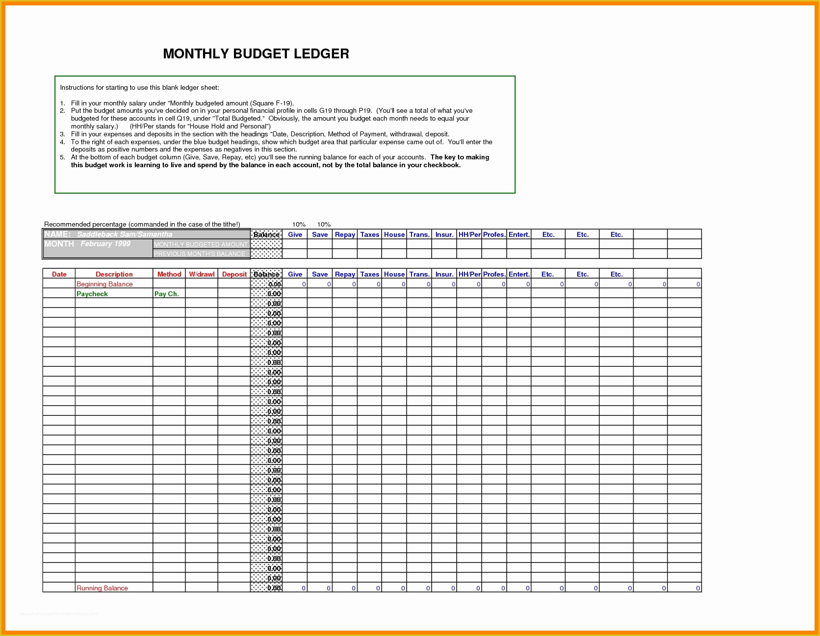 Ledger Sheet Template Free Of 5 Ledger Sheet Template Excel