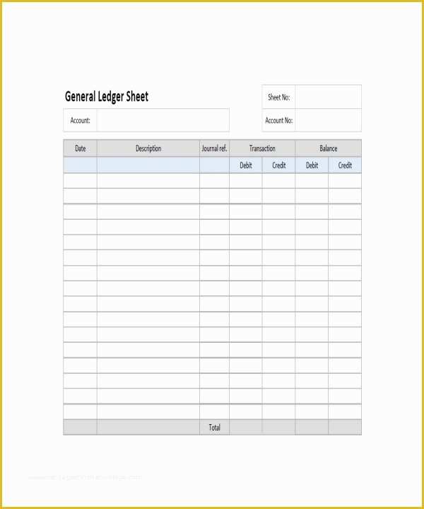 60 Ledger Sheet Template Free