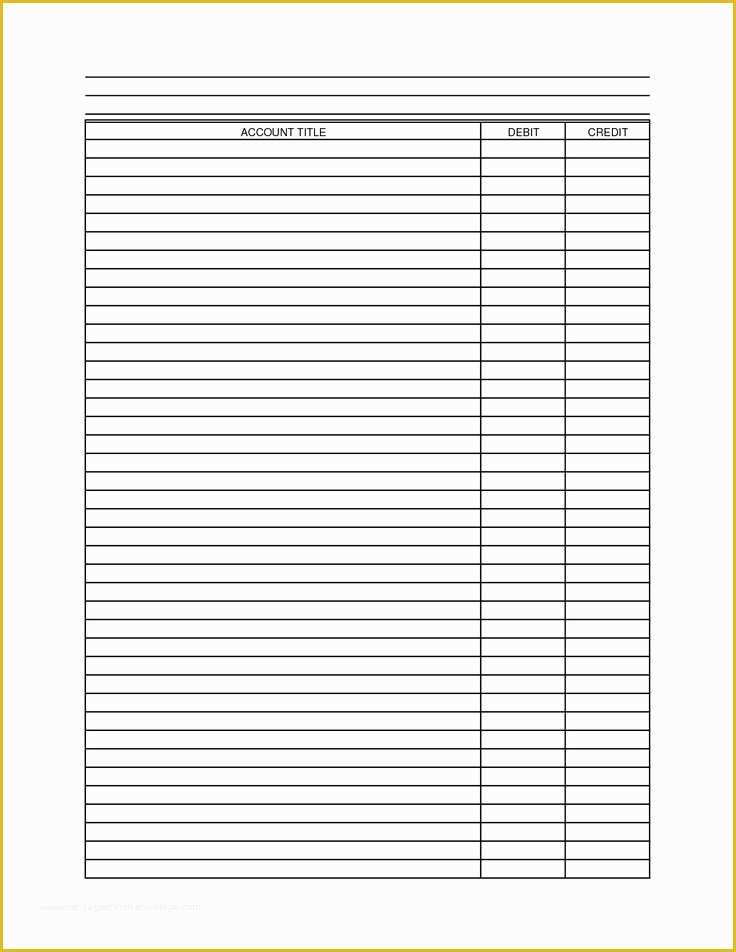 Ledger Sheet Template Free Of Accounting Trial Balance Template