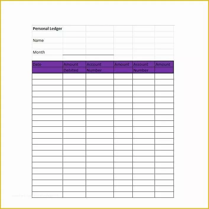 Ledger Sheet Template Free Of Self Employment Ledger 40 Free Templates & Examples