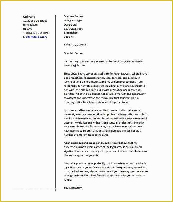 Legal Letters Templates for Free Of 7 Legal Letter Templates Free Sample Example format