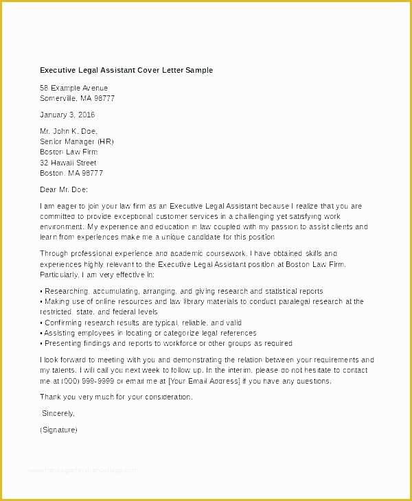 Legal Letters Templates for Free Of Legal assistant Cover Letter Resume Examples Templates