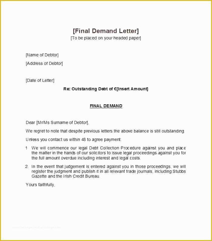 Legal Letters Templates for Free Of Template Final Demand Letter for Payment Uk Suitable No as