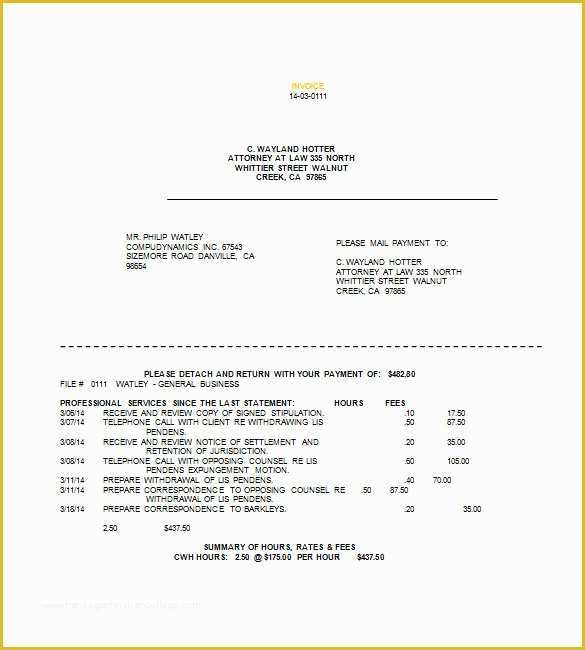 Legal Services Invoice Template Free Of 7 Legal Invoice Templates Doc Pdf