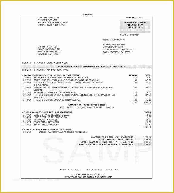 Legal Services Invoice Template Free Of Service Law Pdf