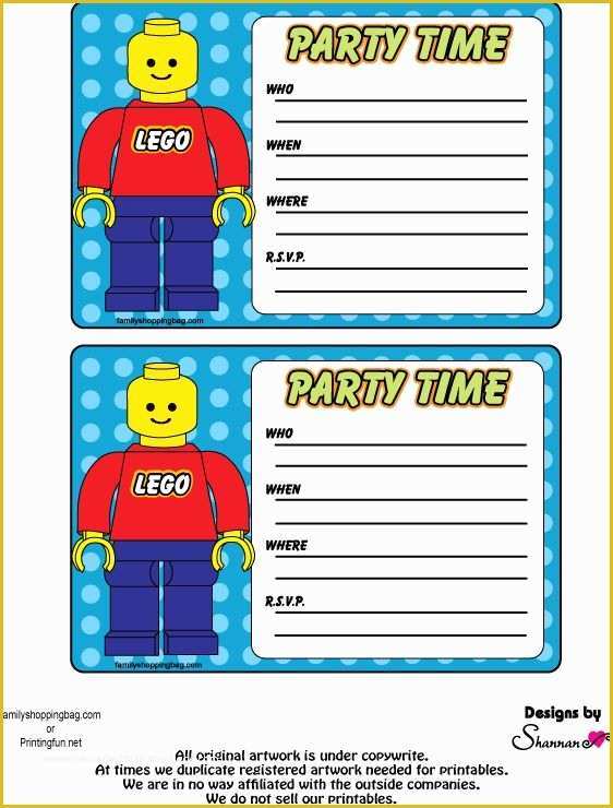 Lego Invitation Template Free Download Of Einladungskarten Lego Party Pinterest