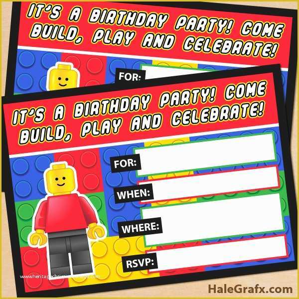 Lego Invitation Template Free Download Of Free Printable Lego Building Blocks Birthday Invitation