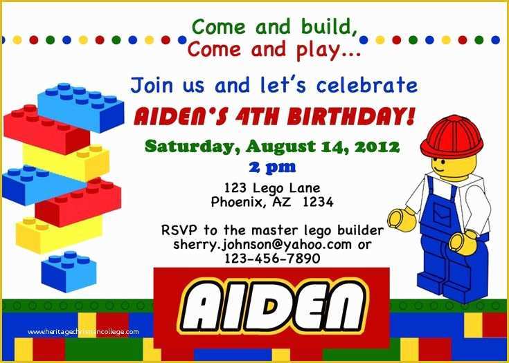 Lego Invitation Template Free Download Of Free Printable Lego Invitations Birthday Ideas