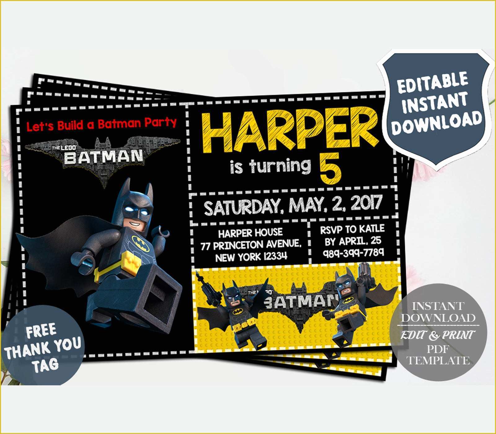 Lego Invitation Template Free Download Of Lego Batman Invitations Lego Batman Invites Lego Batman