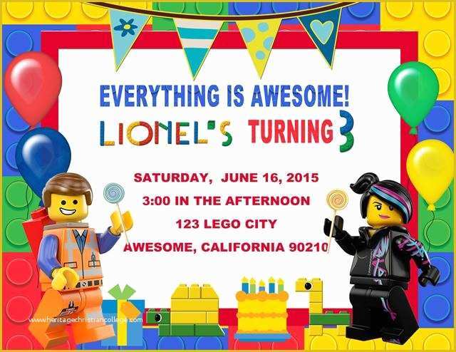 Lego Invitation Template Free Download Of Lego Birthday Invitation Lego Birthday Invitation with A