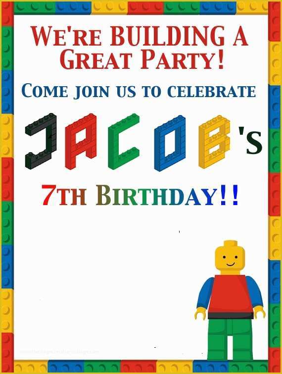 Lego Invitation Template Free Download Of Lego Birthday Invitation Template