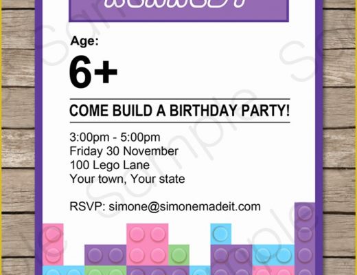 Lego Invitation Template Free Download Of Lego Friends Party Invitations Birthday Party