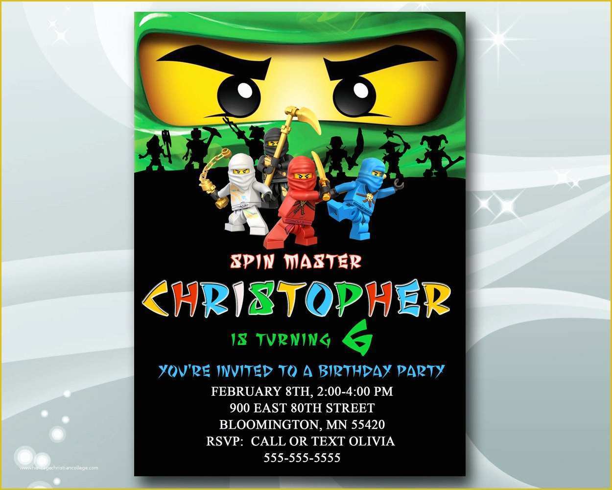 Lego Invitation Template Free Download Of Lego Ninjago Party Invitations