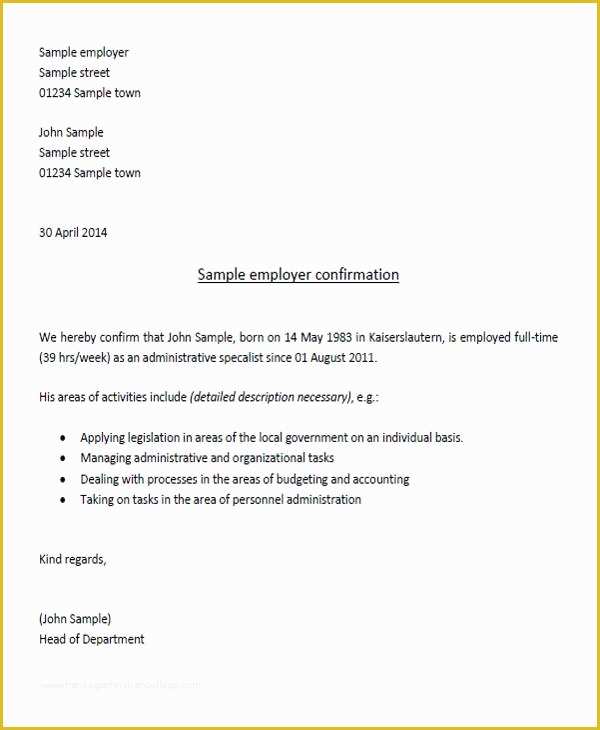 Letter Confirming Employment Free Template Of 47 Appointment Letter formatd
