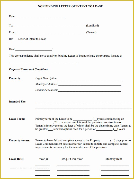 Letter Of Intent to Lease Template Free Of 4 Letter Of Intent to Lease Templates Word Excel Templates