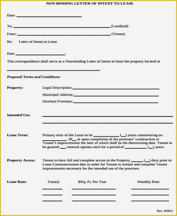 Letter Of Intent to Lease Template Free Of Lease Letter Templates 8 Free Sample Example format