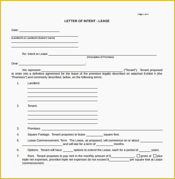 Letter Of Intent to Lease Template Free Of Letter Intent format for Lease – thepizzashop