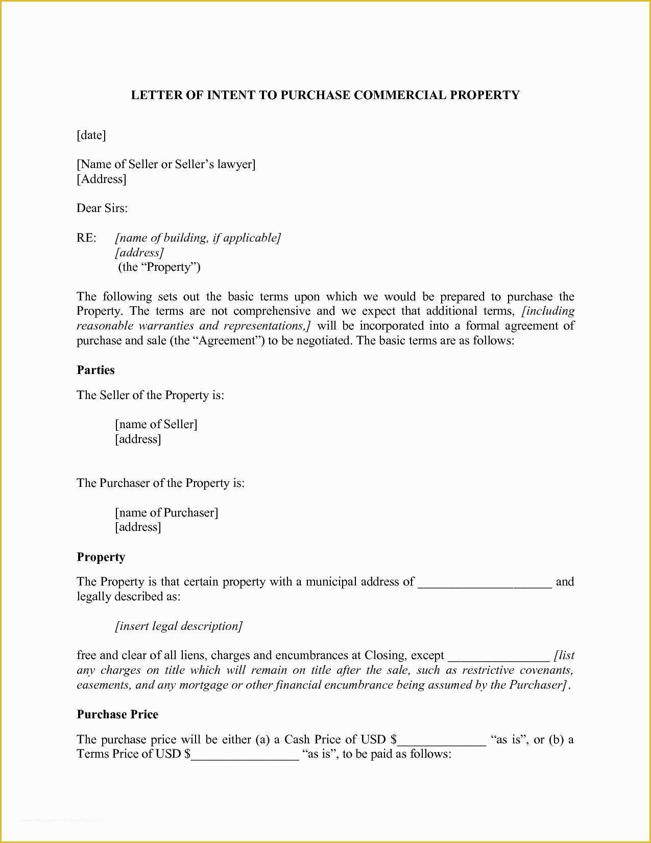 Letter Of Intent to Lease Template Free Of Letter Intent to Lease Mercial Property Template