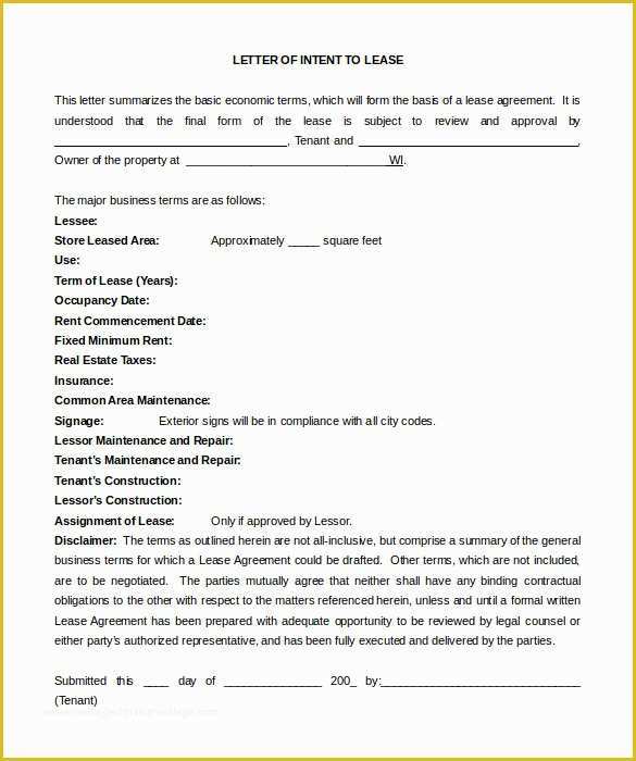 Letter Of Intent to Lease Template Free Of Simple Letter Intent – 7 Free Word Pdf Documents