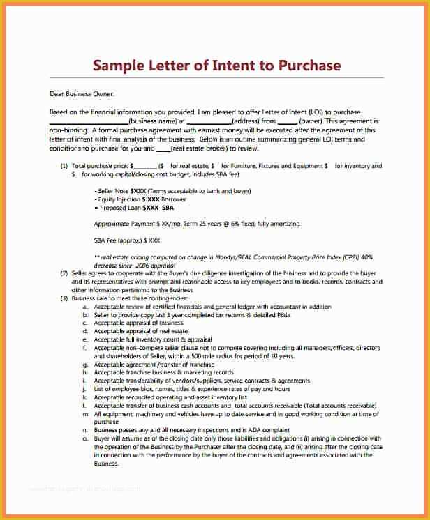 Letter Of Intent to Purchase Business Template Free Of 10 Letter Of Intent for Real Estate Purchase Template