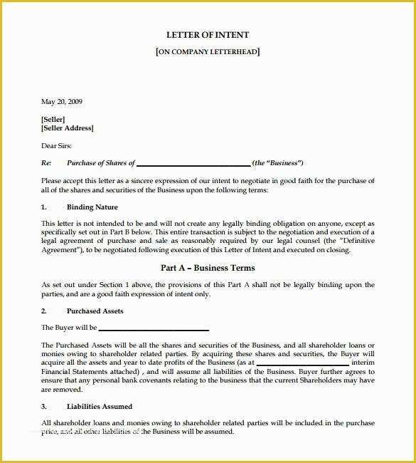 Letter Of Intent to Purchase Business Template Free Of 27 Simple Letter Of Intent Templates Pdf Doc