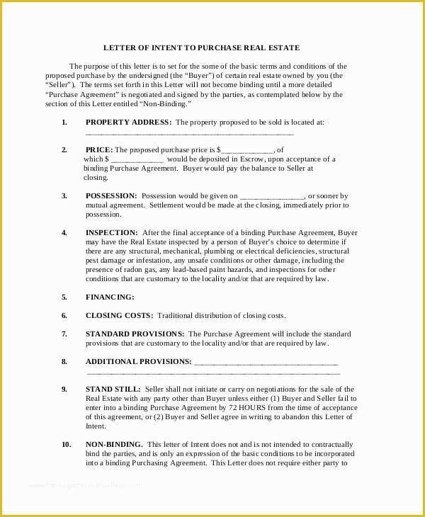 Letter Of Intent to Purchase Business Template Free Of Letter Of Intent 15 Free Word Pdf Documents Download