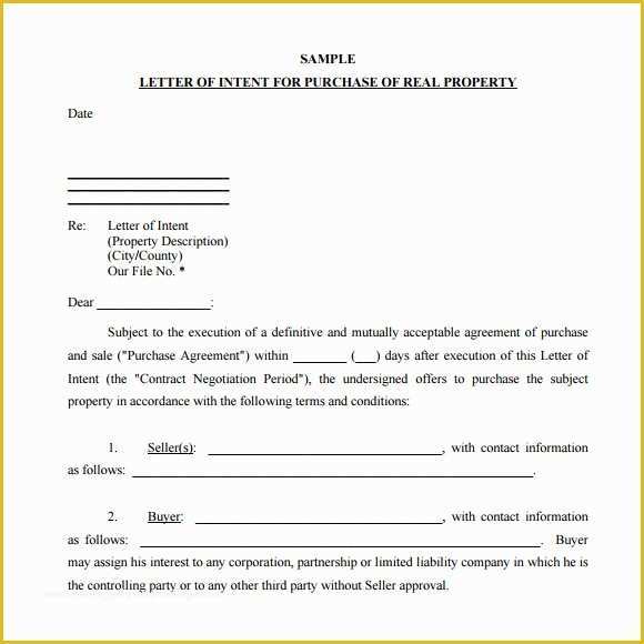 Letter Of Intent to Purchase Business Template Free Of Letter Of Intent to Purchase 9 Download Free Documents