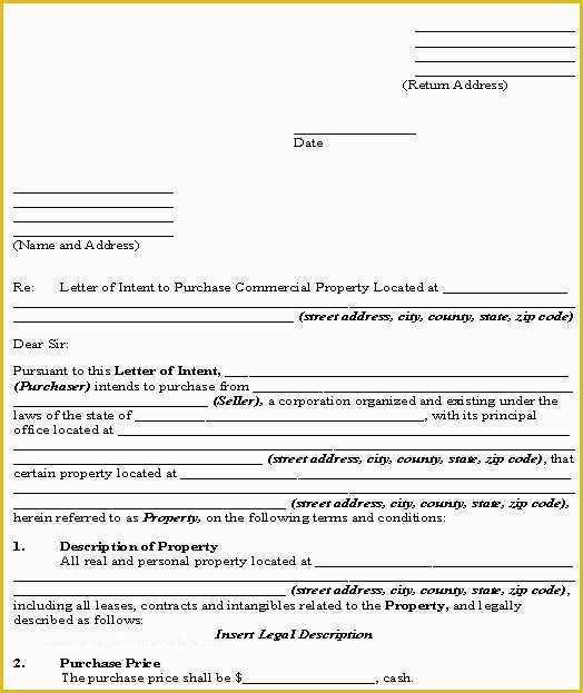 Letter Of Intent to Purchase Business Template Free Of Letter Of Intent to Purchase Mercial Real Estate