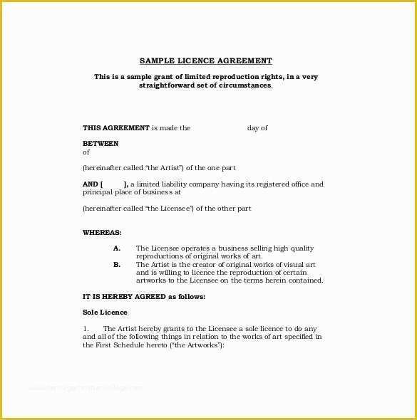 Licence Agreement Template Free Of 35 License Agreement Templates Free Word Pdf format