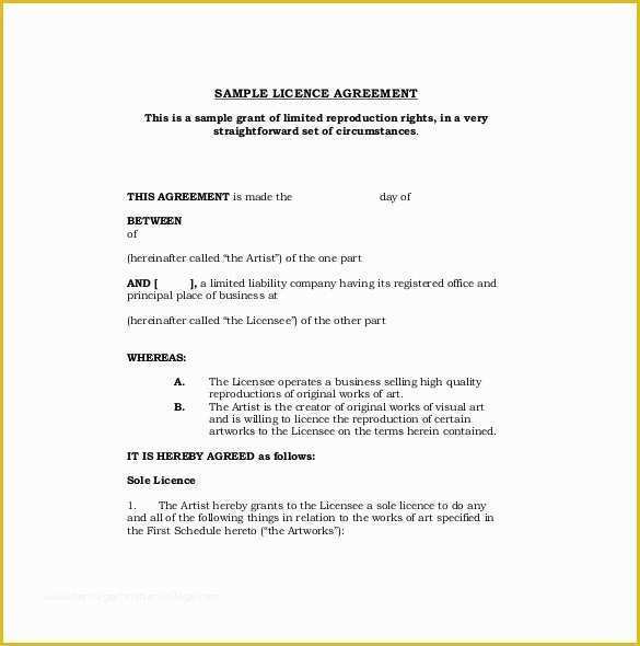 Licence Agreement Template Free Of 35 License Agreement Templates Free Word Pdf format